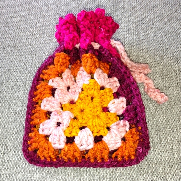 Hand Crafted Accessories - Crochet Granny square Pouch